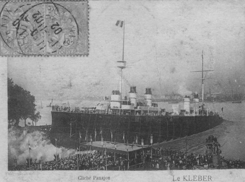 lancement du croiseur kléber aux chantiers de la gironde.