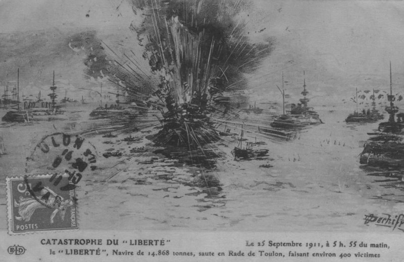 explosion du cuirassé liberté en rade de toulon