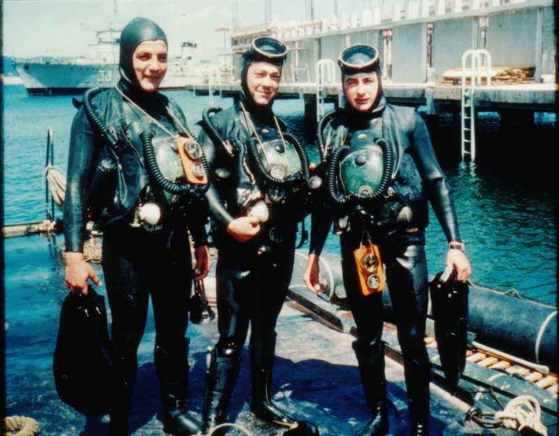 de droite à gauche charles, gilbert mullon et francois del boca.