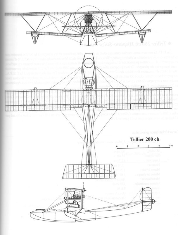  la voilure d'un hydravion Tellier 200 ch HS